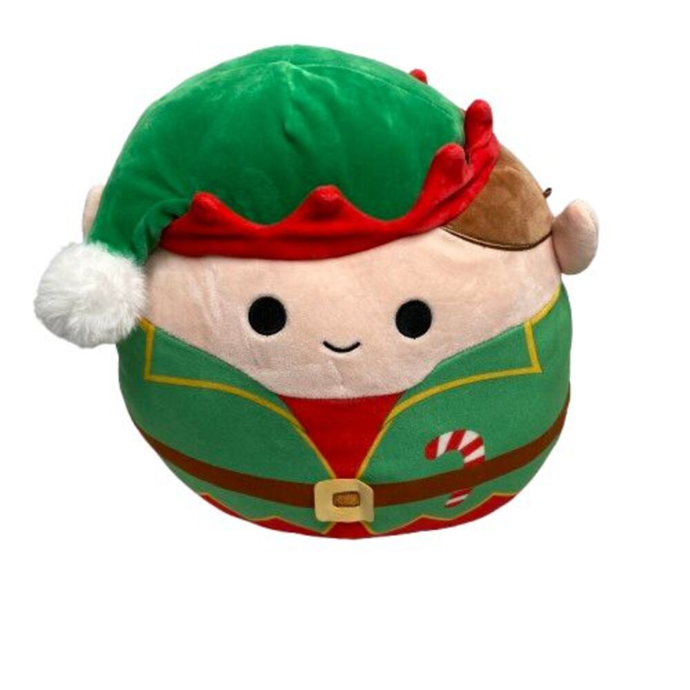 Squishmallow Elliot the Elf Soft Plush Toy Green Red Christmas Holiday Large 12"